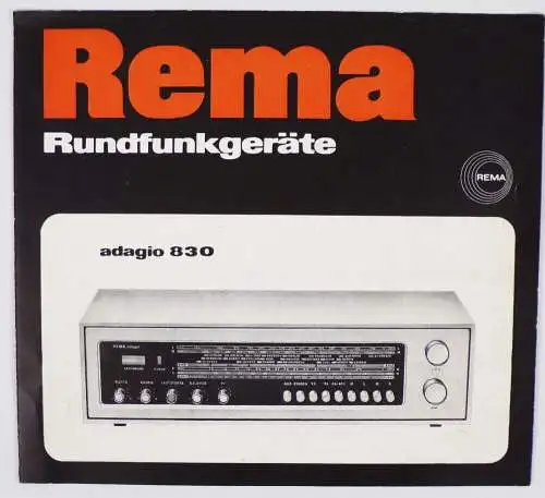 Prospekt Rema Rundfunkgeräte adagio 830 Reklame 1972