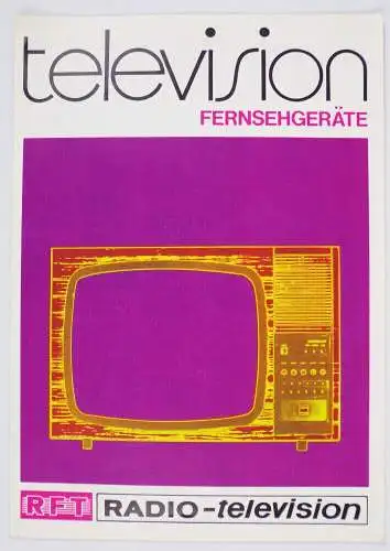 DDR Reklame Prospekt Television Fernseher TV RFT Chromat Luxomat 1978