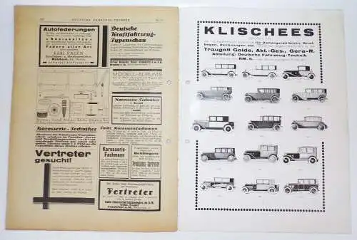 Deutsche Fahrzeug Technik 1926 Zeitschriften  Automobil KFZ Oldtimer 