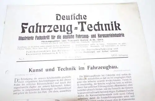 Deutsche Fahrzeug Technik 1926 Zeitschriften  Automobil KFZ Oldtimer 
