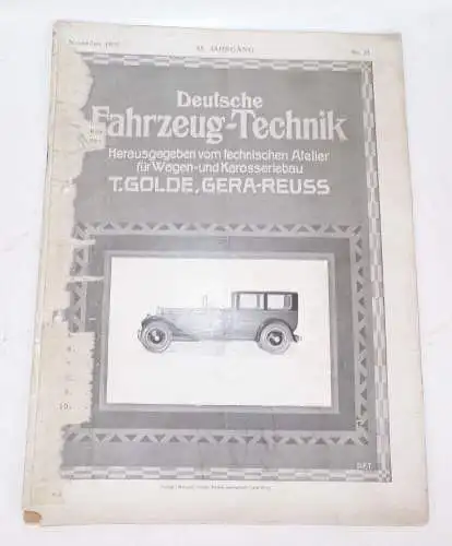 Deutsche Fahrzeug Technik 1926 Zeitschriften  Automobil KFZ Oldtimer 