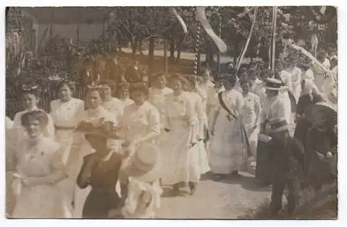 Foto Ak Festumzug Pommritz bei Bautzen 1913 