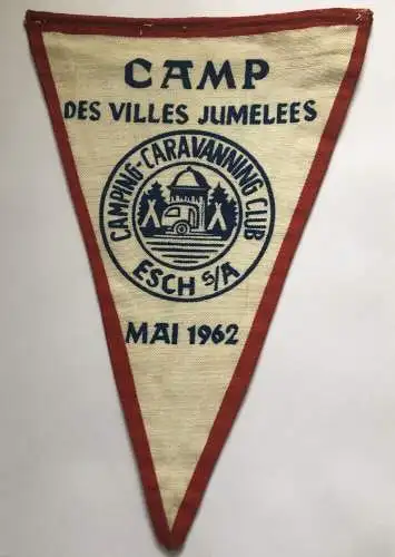 Camp Des Villes Jumelees Camping Caravanning Club ESCH SA Mai 1962 Wimpel