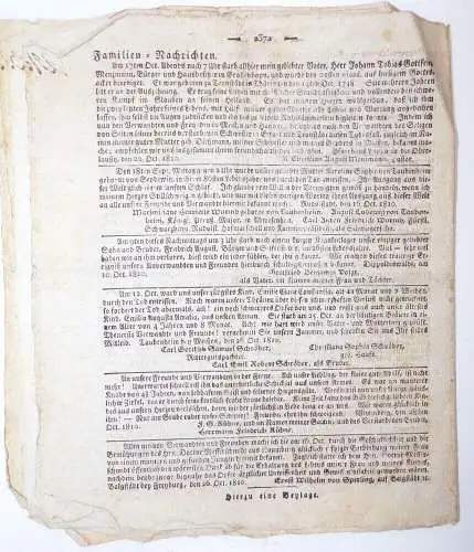 Leipziger Zeitung Nr 214 Oktober 1810 Büttenpapier