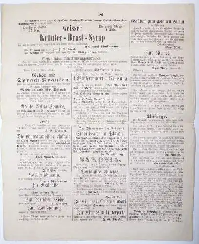 Voigtländischer Anzeiger 1864 No 170 Plauen Zeitung