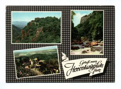 Ak Gruß vom Hexentanzplatz Harz Bergtheater Bodetal 1966