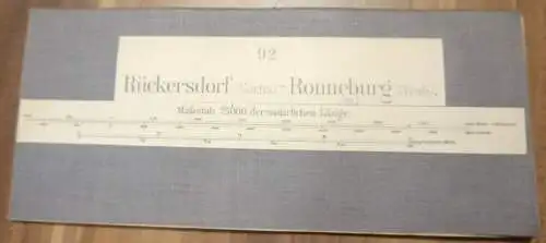 Leinenlandkarte Rückersdorf (Sächs.) Ronneburg (Preuß.) Leinen Landkarte um 1890