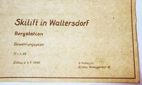 Bauunterlagen Skilift Waltersdorf 1969  Schlepplift Lausche Dokumente