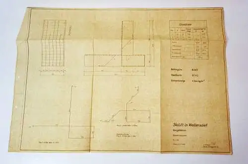 Bauunterlagen Skilift Waltersdorf 1969  Schlepplift Lausche Dokumente