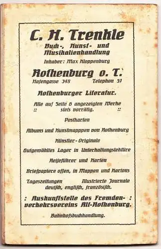 Führer durch Rothenburg Tauber von Weigel um 1913 Reiseführer Reiseliteratur 
