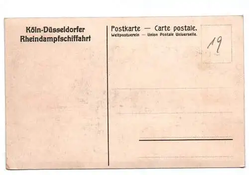 Künstler Ak Köln Düsseldorf Rheindampfschifffahrt um 1910 Raddampfer