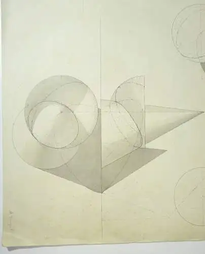 Technische Handzeichnung Kubismus Geometrie Formen Deko Zeichnung drawing 1900er