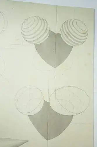 Technische Handzeichnung Kubismus Geometrie Formen Deko Zeichnung drawing 1900er