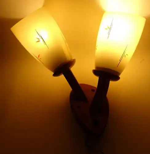 Vintage Wandlampe Tütenlampe Mid Century 2flamig Deko Lampe !