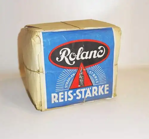 1 große Packung Roland Reisstärke Schaupackung Reklame Kolonialladen Deko 1940er