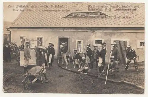 Scherz Ak Fasching 1914 Alt-Ehrenberg Ob.Hänrichsdorf Rummelburg Böhmen 1910 