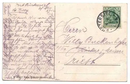 Ak Wilhelmshaven SMS von der Tann 1912 Marine Kreuzer