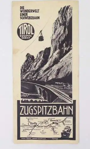 Altes Prospekt Zugspitzbahn Schwebebahn Zugspitze Tirol