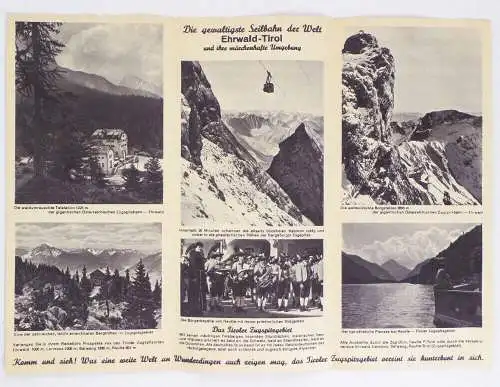 Altes Prospekt Zugspitzbahn Schwebebahn Zugspitze Tirol 