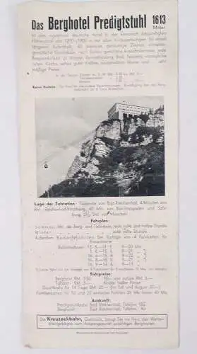 Altes Prospekt Predigtstuhl Bahn Bad Reichenhall Bayern Alpen 1930 er Seilschweb