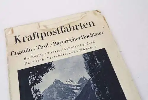 Altes Prospekt Kraftpostfahrten Engadin Tirol Bayerisches Hochland1929 Fahrplan