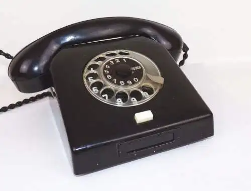 Alte Telefon Nordfern W61 RFT schwarz Wählscheibe Deko Requisite