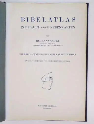 Bibelatlas Hermann Guthe 1926 Palästina Syrien Ägypten Buch Atlant