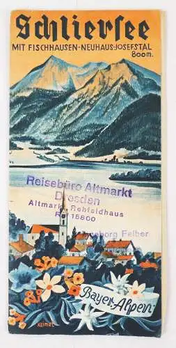 Altes Prospekt Schliersee mit Fischhausen Neuhaus Josefstal 1938 Verzeichnis Ort