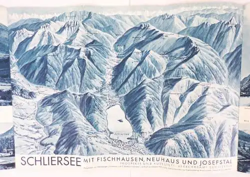 Altes Prospekt Schliersee mit Fischhausen Neuhaus Josefstal 1938 Verzeichnis Ort