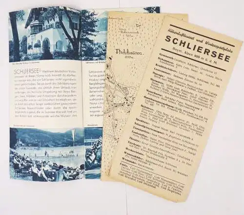 Altes Prospekt Schliersee mit Fischhausen Neuhaus Josefstal 1938 Verzeichnis Ort