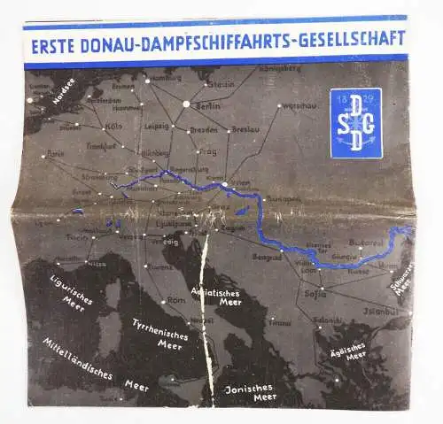 Erste Donau Dampfschifffahrts Gesellschaft Raddampfer um 1935 alte Broschüre