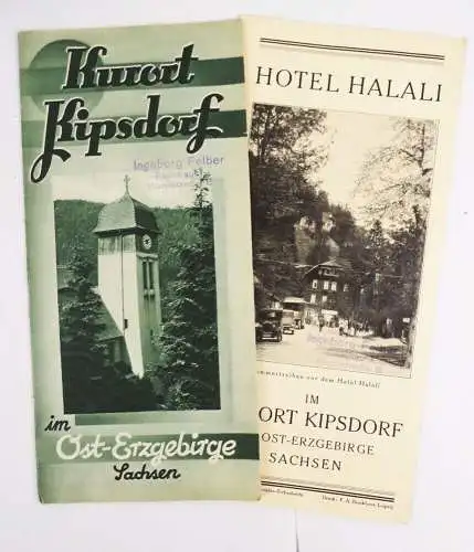 Kurort Kipsdorf Ost Erzgebirge Hotel Halali um 1935 Reise Prospekt