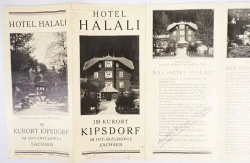 Kurort Kipsdorf Ost Erzgebirge Hotel Halali um 1935 Reise Prospekt