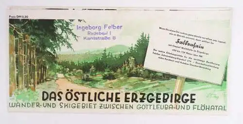 Wandern Prospekt Das östliche Erzgebirge zwischen Gottleuba und Flöhatal 1950 er