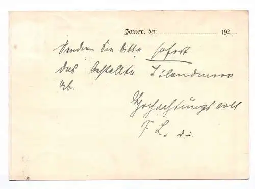 Postkarte Franz Lehrke Gartenbaubetrieb Lauer Schlesien Blumenhalle 1927