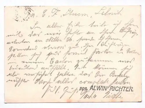 Postkarte Alwin Richter Wachsblumenfabrik Neustadt in Sachsen 1926