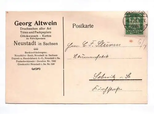 Postkarte Georg Altwein Drucksachen aller Art Tüten und Papierwaren Neustadt 192