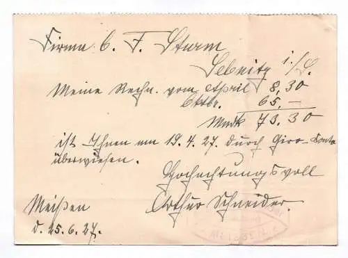Postkarte Blumen Schneider Arthur Schneider Meissen 1927