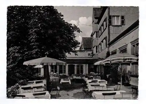 Foto Ak Hotel Schwan Winningen Mosel 1957