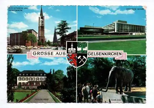 Ak Grüsse aus Gelsenkirchen Schloss Berge Ruhr Zoo 1965