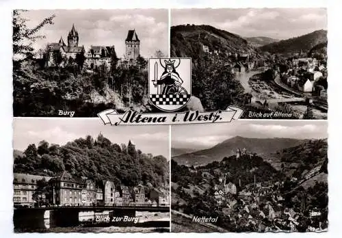 Ak Altena in Westfalen Burg Blick auf Altena 1962