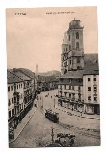 Ak Markt mit Johanneskirche Zittau