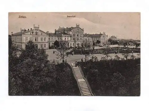 Ak Bahnhof Zittau 1948