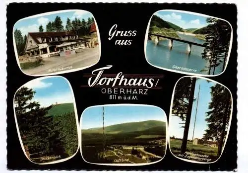 Ak Gruss aus Torfhaus Hotel Hubertus Brockenblick 1963