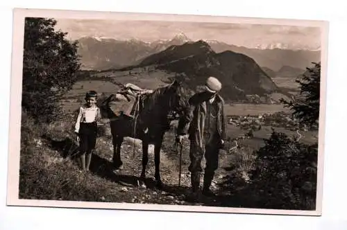 Ak Provianttransport auf den Edelsberg und Blick auf das Pfrontner Tal