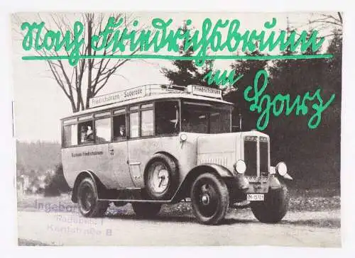 Prospekt Friedrichsbrunn im Harz Reise Omnibus 1930 er