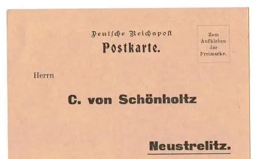 Reklame Postkarte Mecklenburger Schwerin Landeslotterie Neustrelitz um 1910