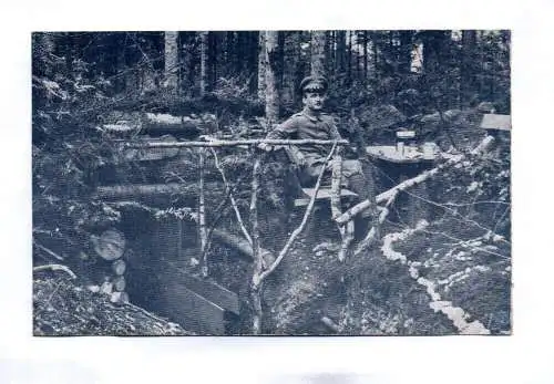 Feldpost Ak Ruhestellung im Argonnerwald