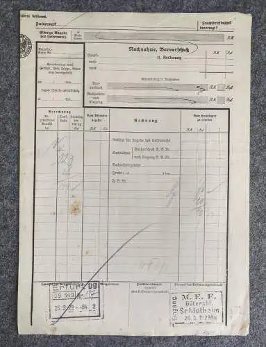 Frachtbrief 1929 Carl Wipplinger Großhandlung nach Schlotheim