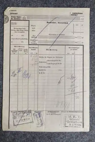 Frachtbrief Erfurt Teichmann nach Schlotheim 1929